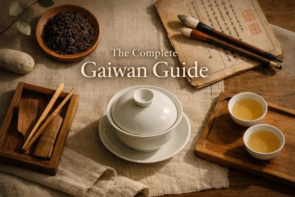 Teacher pouring tea with gaiwan
